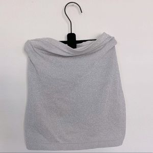 Silver glitter tube top